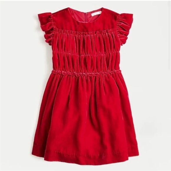 Crewcuts Girls' Smocked-Waist Dress in Black Velvet - Picture 3 of 5
